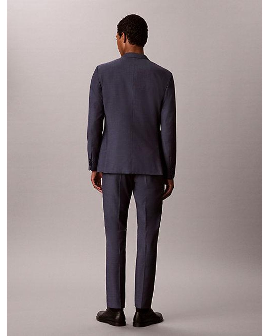 Calvin Klein Blue Slim Wool Textured Blazer for men