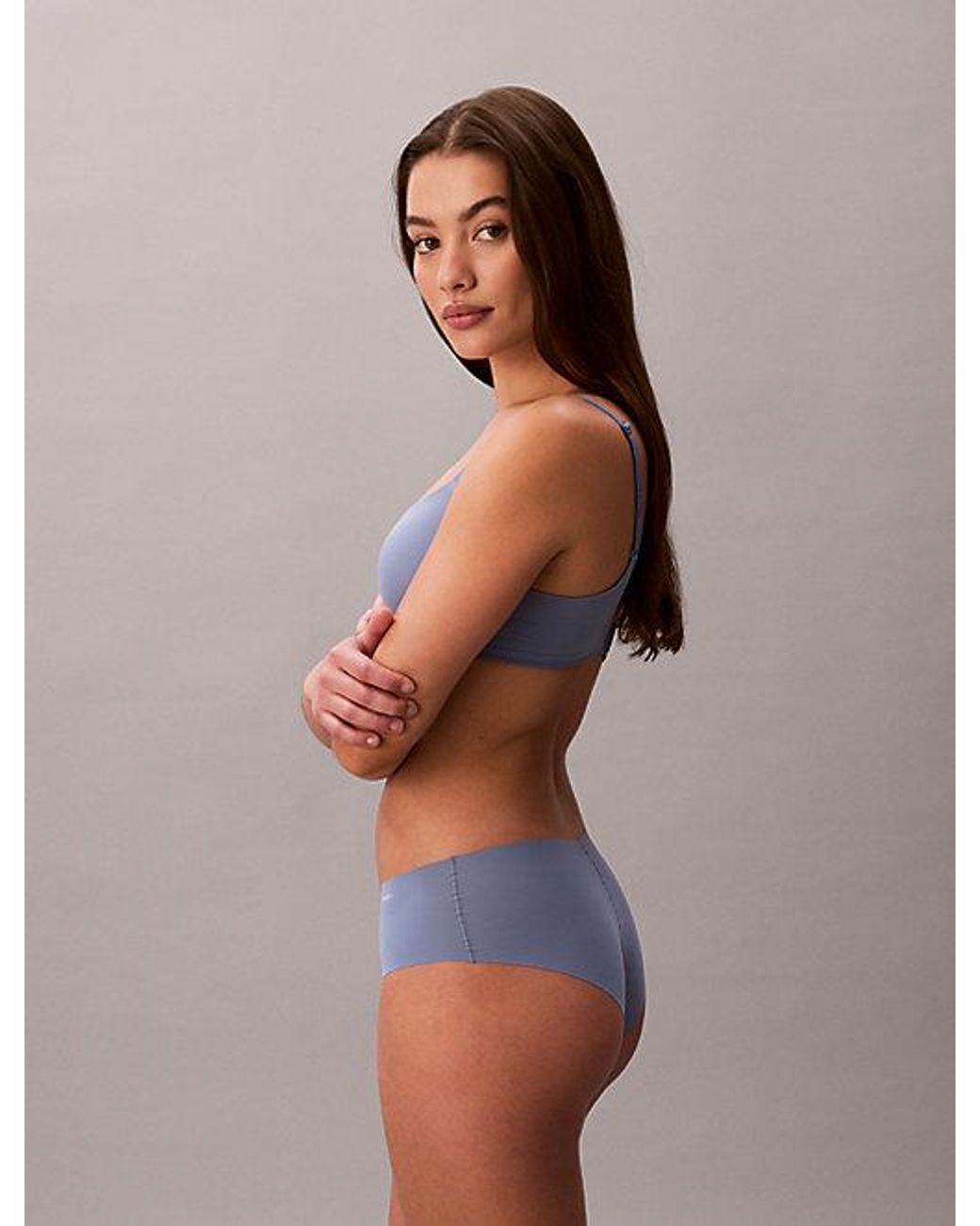 Calvin Klein Blue Hipster Panty Invisibles Microfibre Stretch