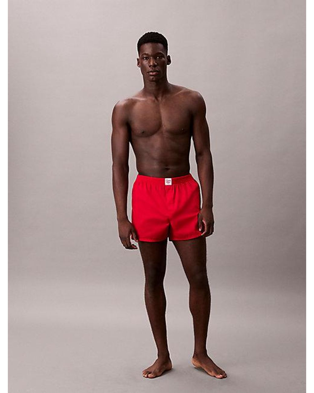 Calvin Klein Red Slim Fit Boxers Icon Logo for men