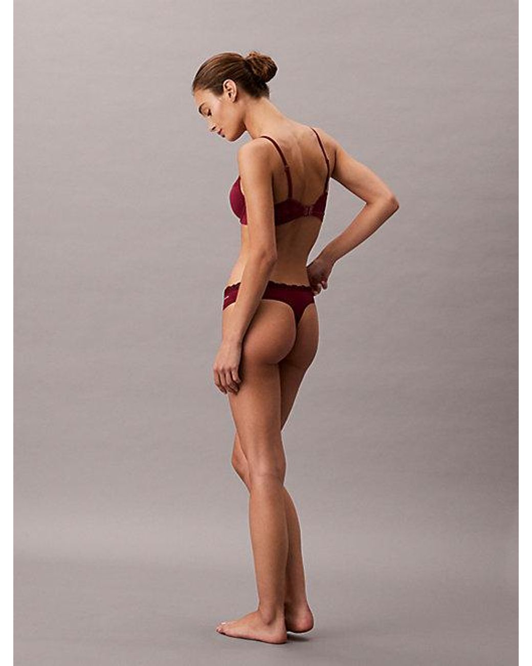 Calvin Klein Brown String Mit Niedriger Leibhöhe