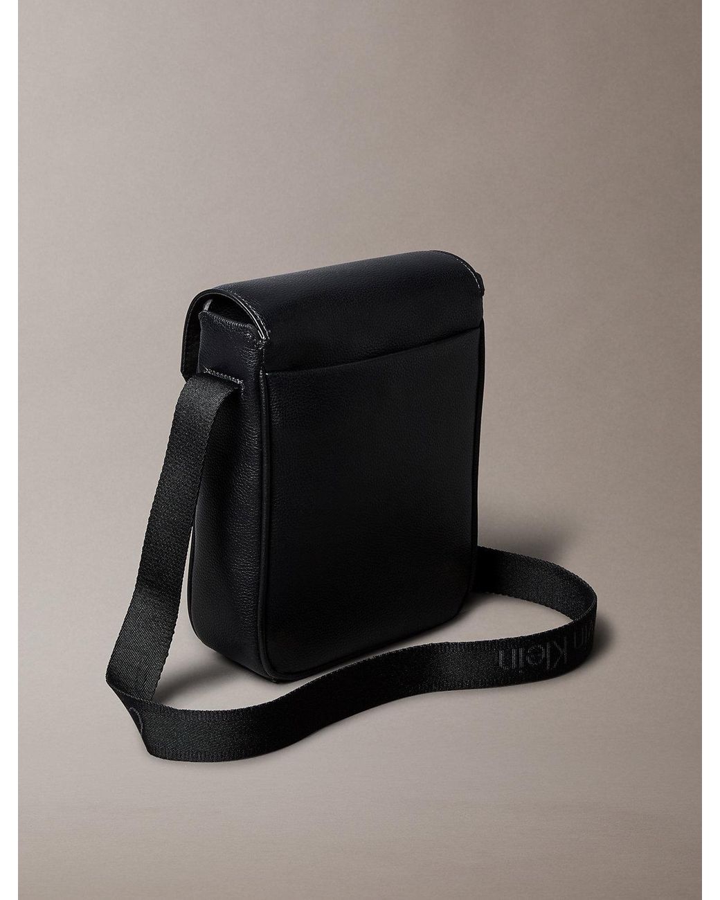 Calvin Klein Black Cargo Flap Reporter Bag for men