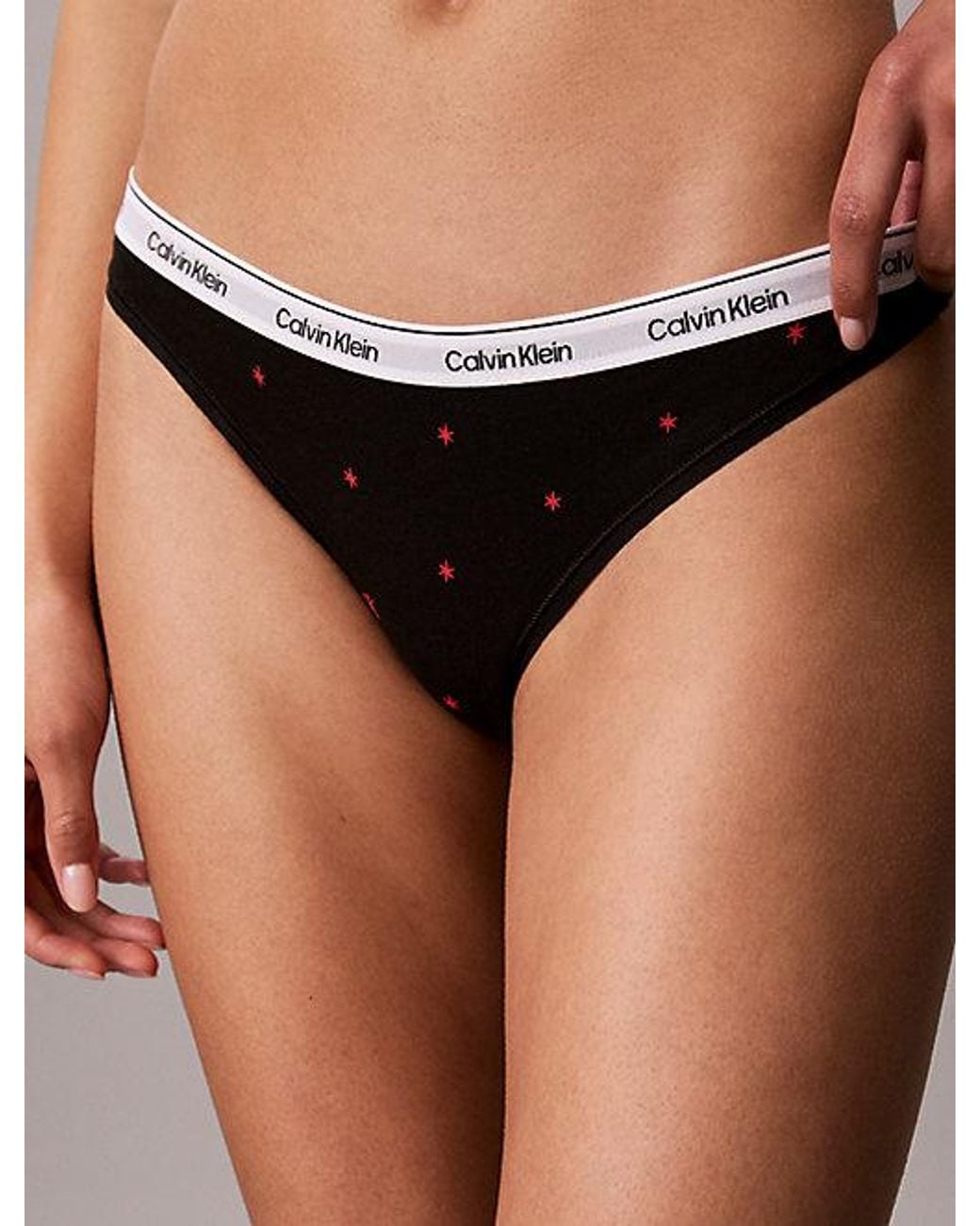 Calvin Klein Black Thong Icon Logo