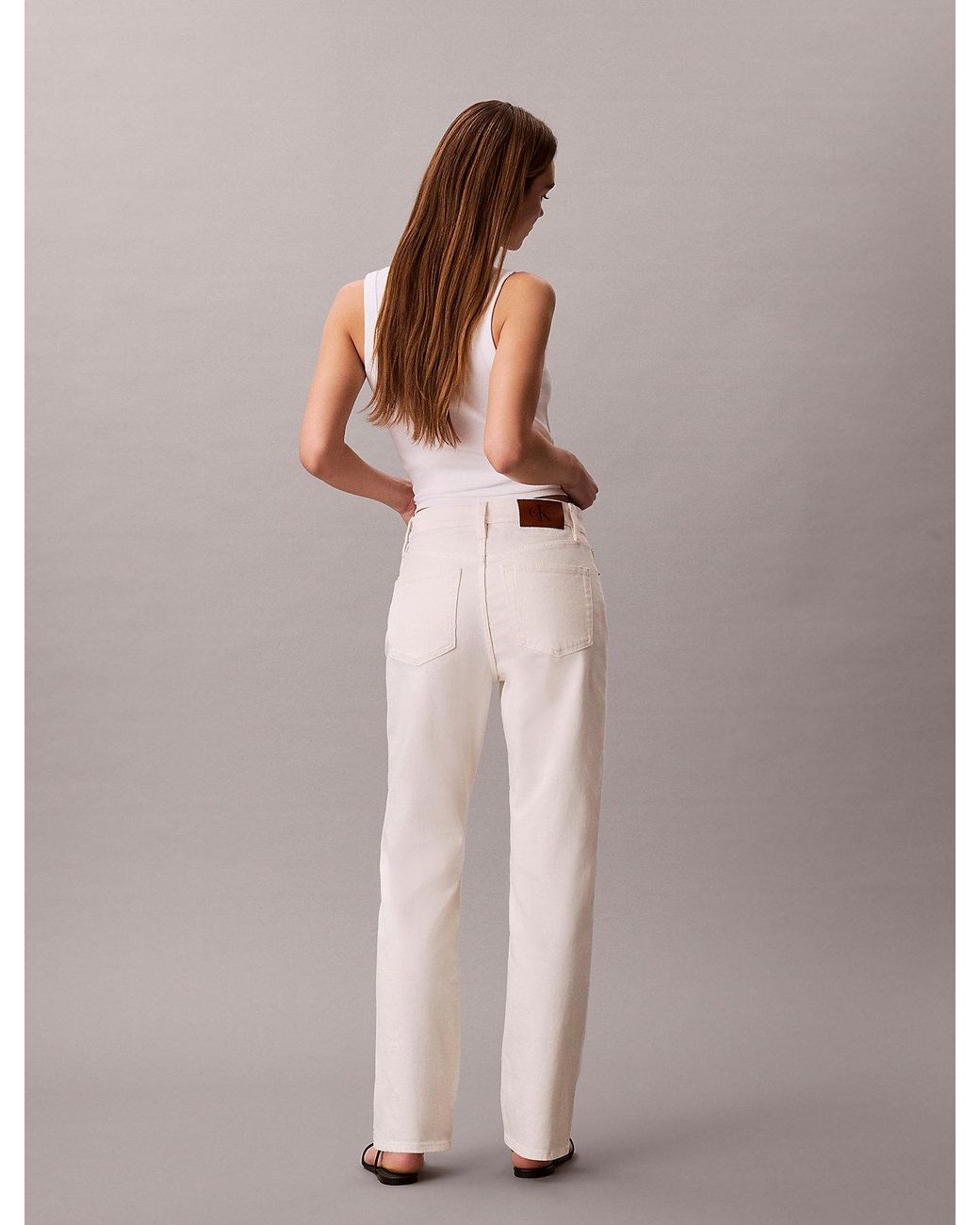 Calvin Klein Pink High Rise Straight Jeans