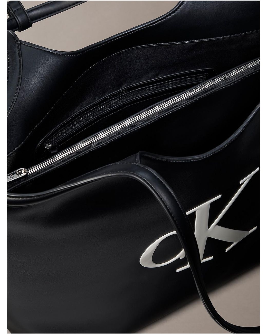 Calvin Klein Gray Embossed Monogram Tote Bag