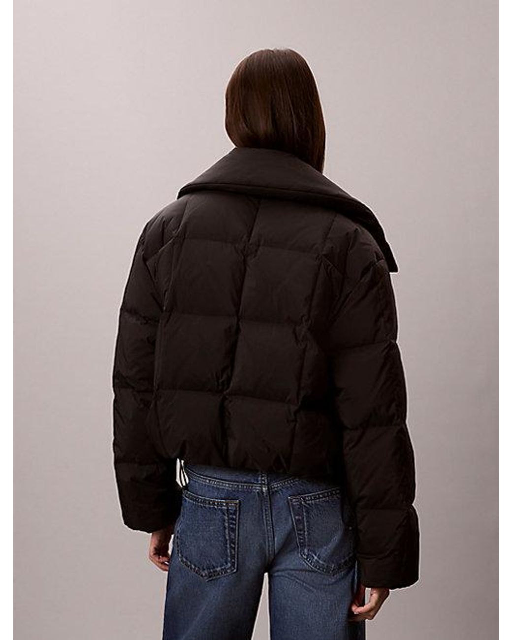 Calvin Klein Blue Jeans Short Down Puffer Jacket