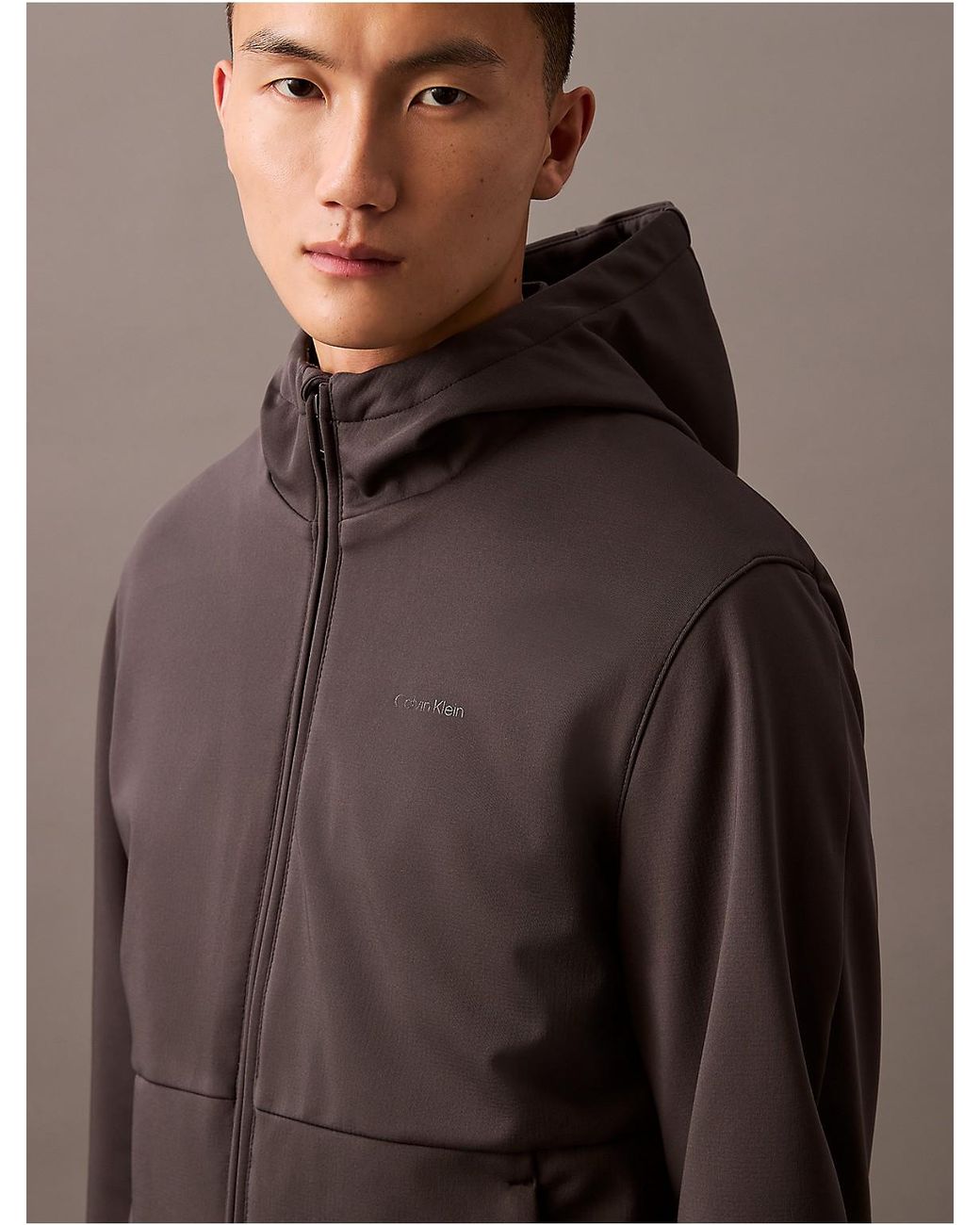 Calvin Klein Gray Lined Soft Shell Jacket for men