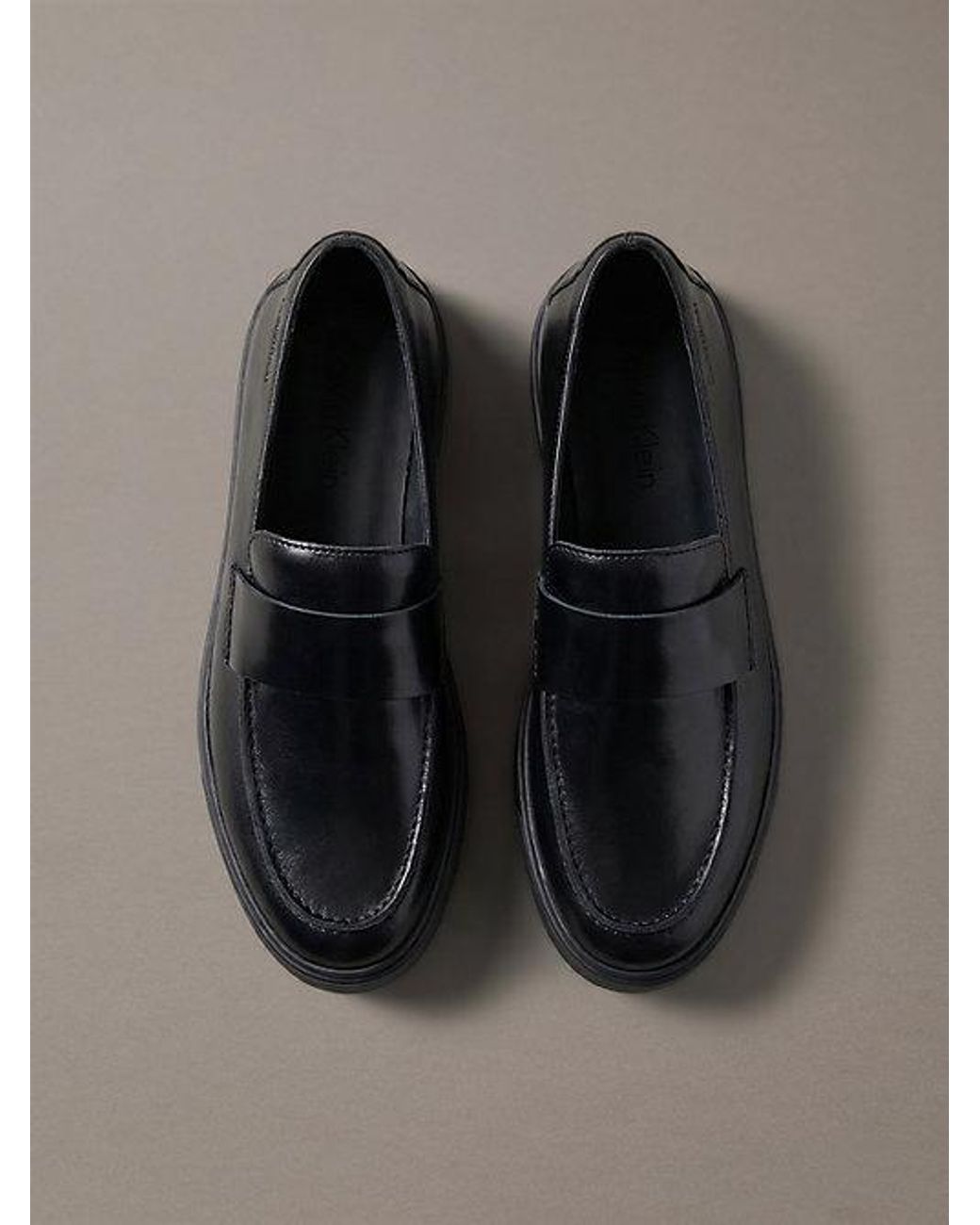 Calvin Klein Gray Leather Hybrid Cupsole Loafers for men