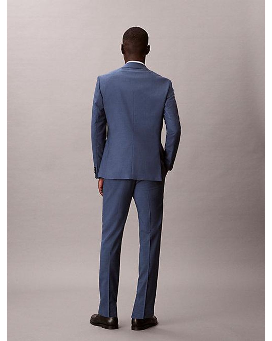 Calvin Klein Blue Houndstooth Slim Trousers for men