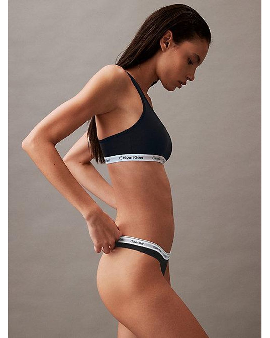 Calvin Klein Gray 3 Pack Thongs Icon Logo