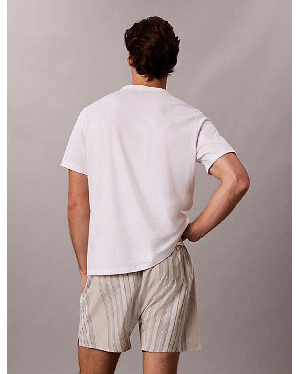 Calvin Klein Multicolor Shorts Pyjama Set Heritage Cotton Poplin for men