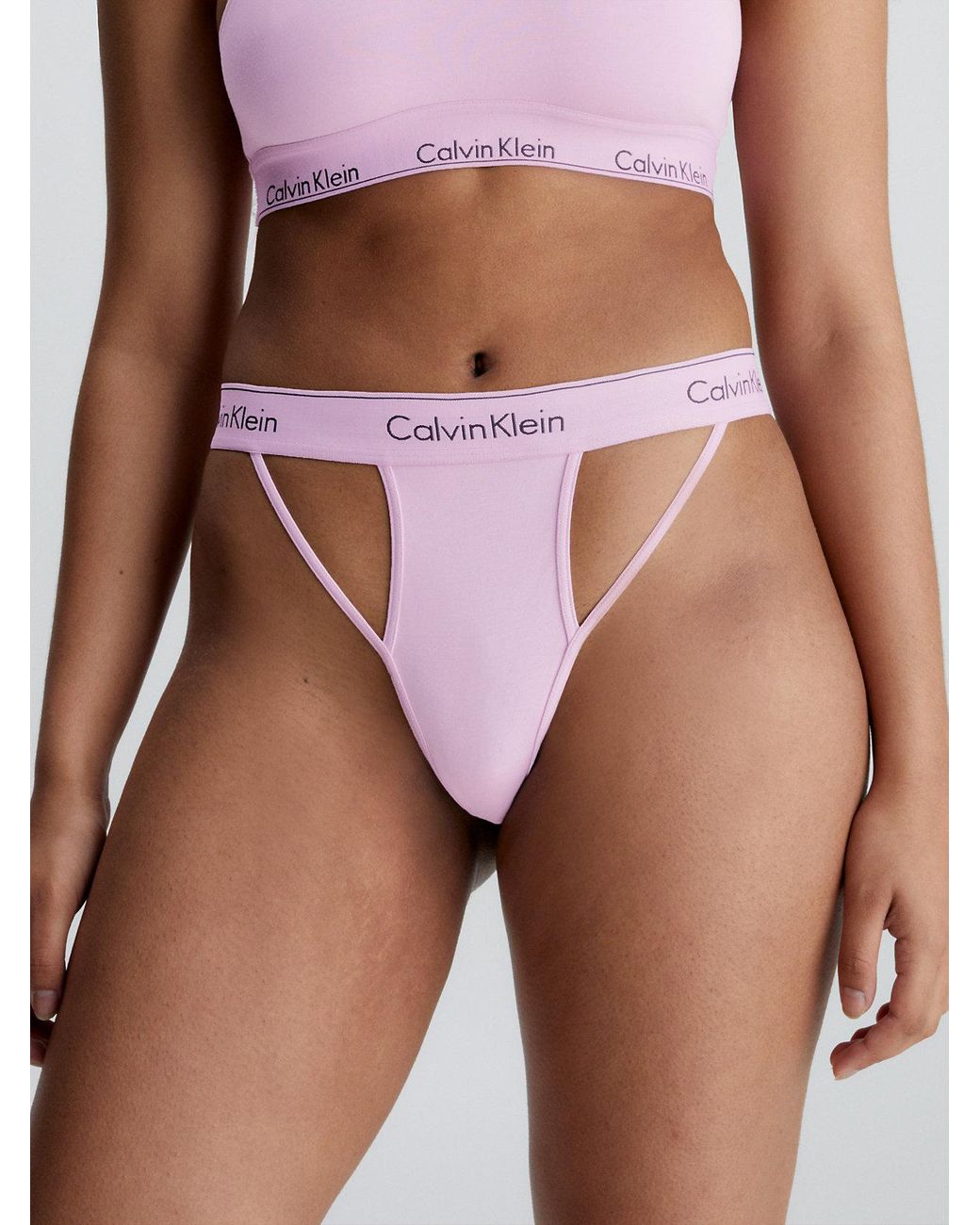 Calvin Klein String Thong - Ck Deconstructed in Pink
