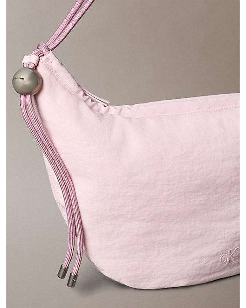Calvin Klein Pink Nylon Small Crescent Bag