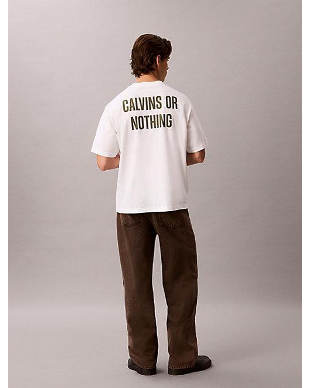 Calvin Klein Multicolor Jeans Relaxed Calvins Or Nothing Graphic T-Shirt for men