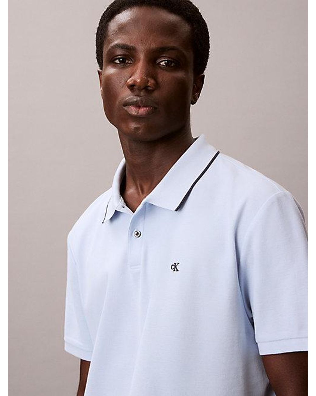 Calvin Klein White Cotton Piqué Polo Shirt for men