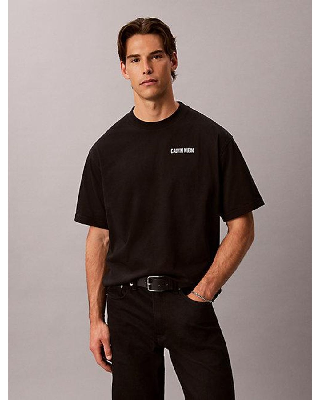 Calvin Klein Black Jeans Relaxed Calvins Or Nothing Graphic T-Shirt for men