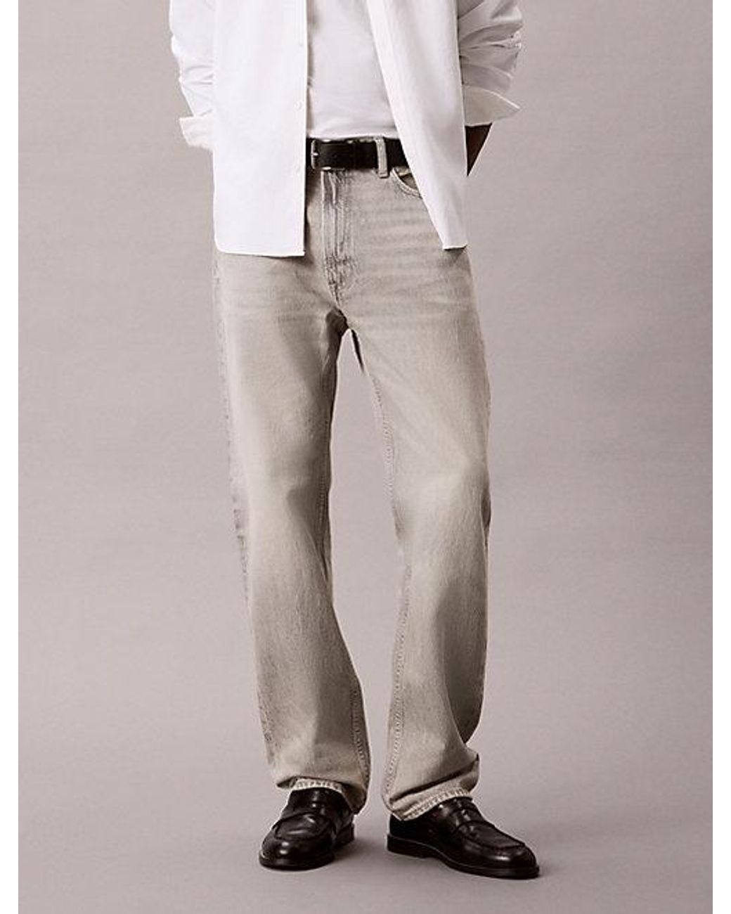 Calvin Klein Gray Jeans Standard Straight Jeans for men