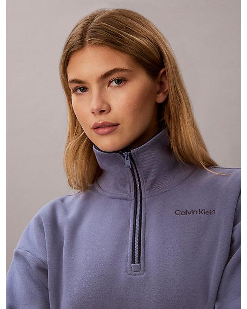 Calvin Klein Purple Sport French Terry 1 4 Zip Sweatshirt