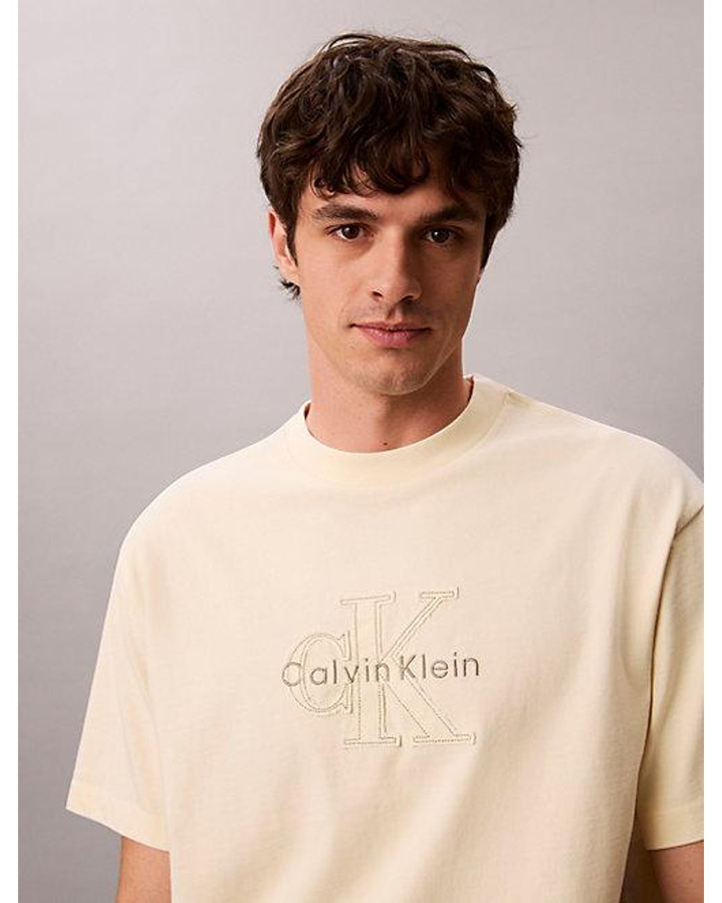 Calvin Klein Blue Jeans Relaxed Logo Appliqué T-Shirt for men