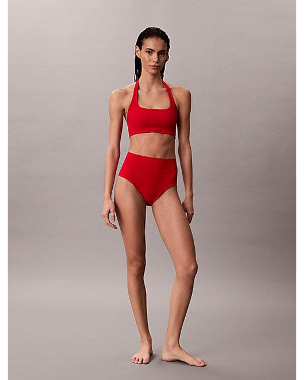 Calvin Klein Red Shapewear Bikini Bottoms Ck Icon