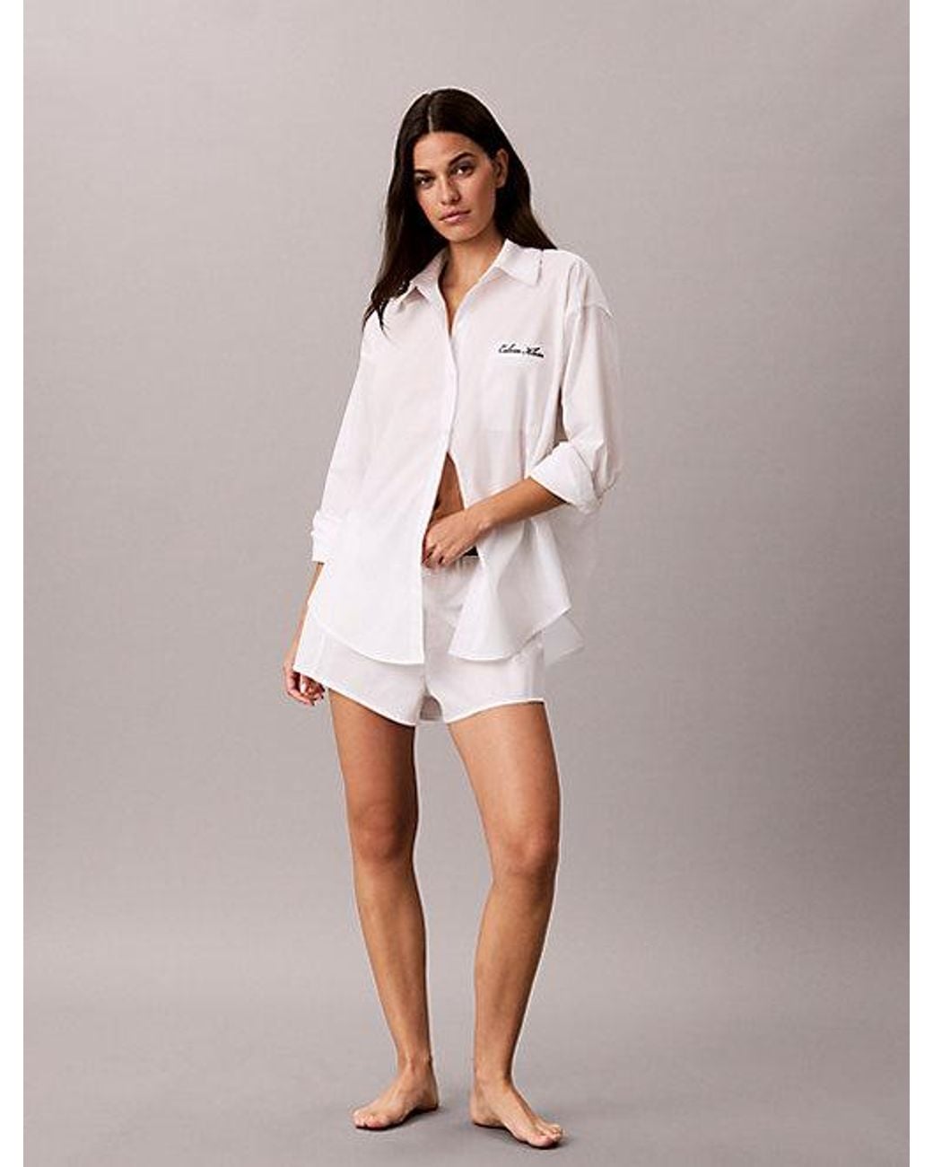 Calvin Klein Pink Pyjama Shirt Icon Cotton Poplin