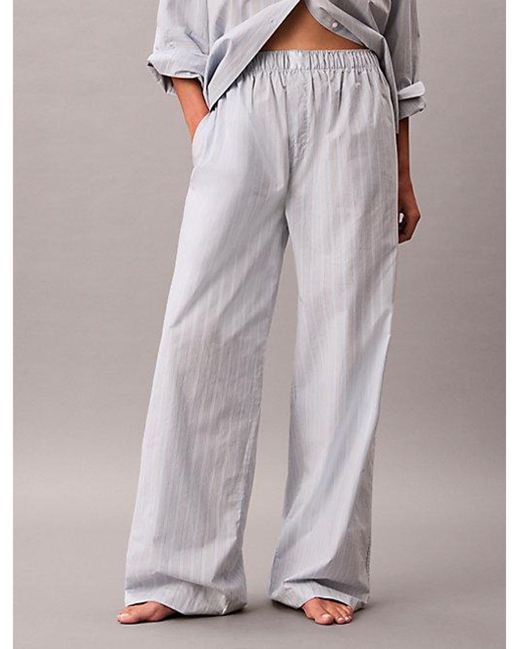 Calvin Klein Gray Pyjama Pants Icon Cotton Poplin