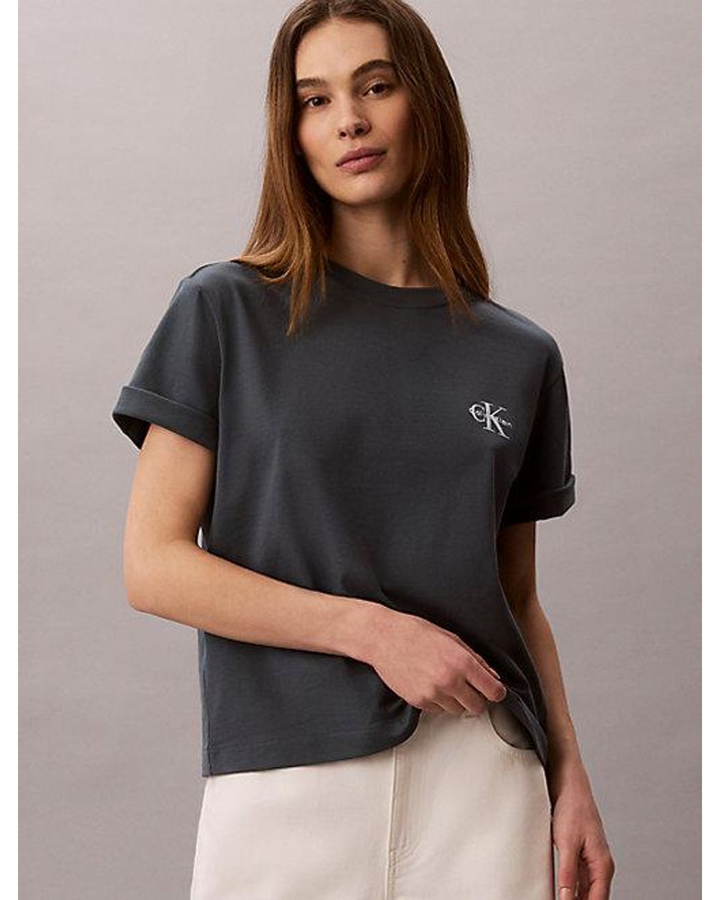 Calvin Klein Blue Jeans Monologo Boxy T-Shirt