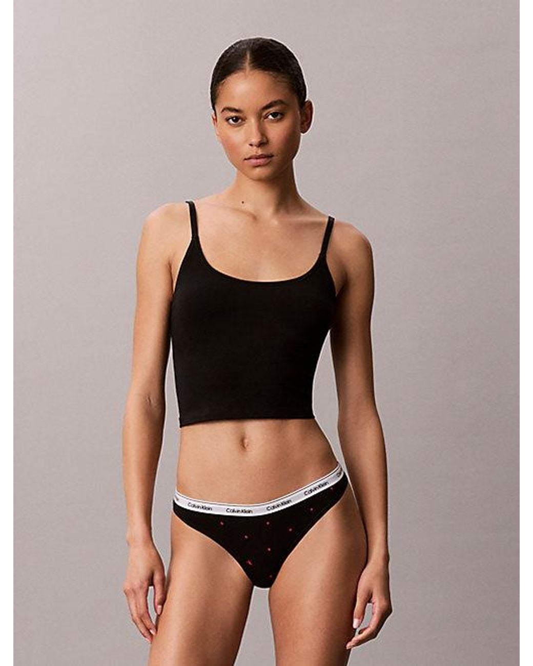 Calvin Klein Black Thong Icon Logo