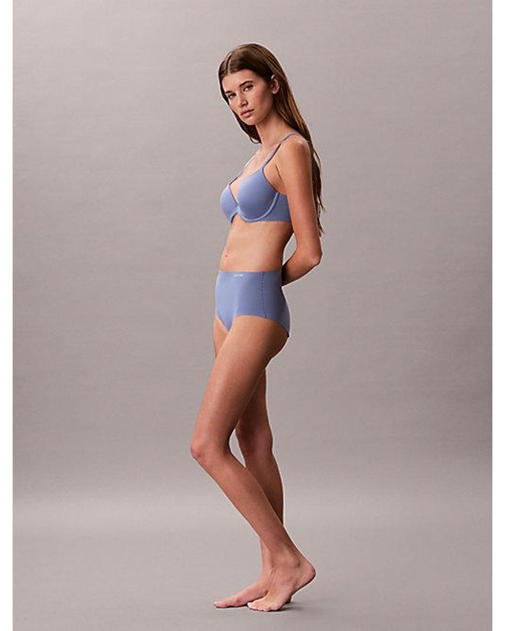 Calvin Klein Blue High Rise Hipster Briefs Invisibles Microfibre Stretch