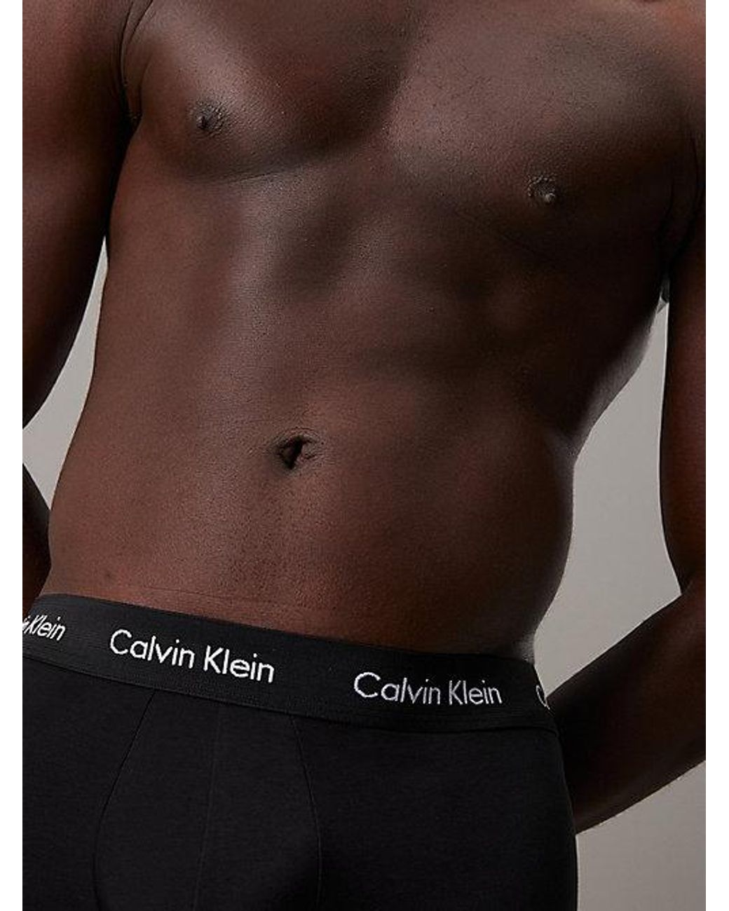 Calvin Klein Black 5 Pack Low Rise Trunks Cotton Stretch for men
