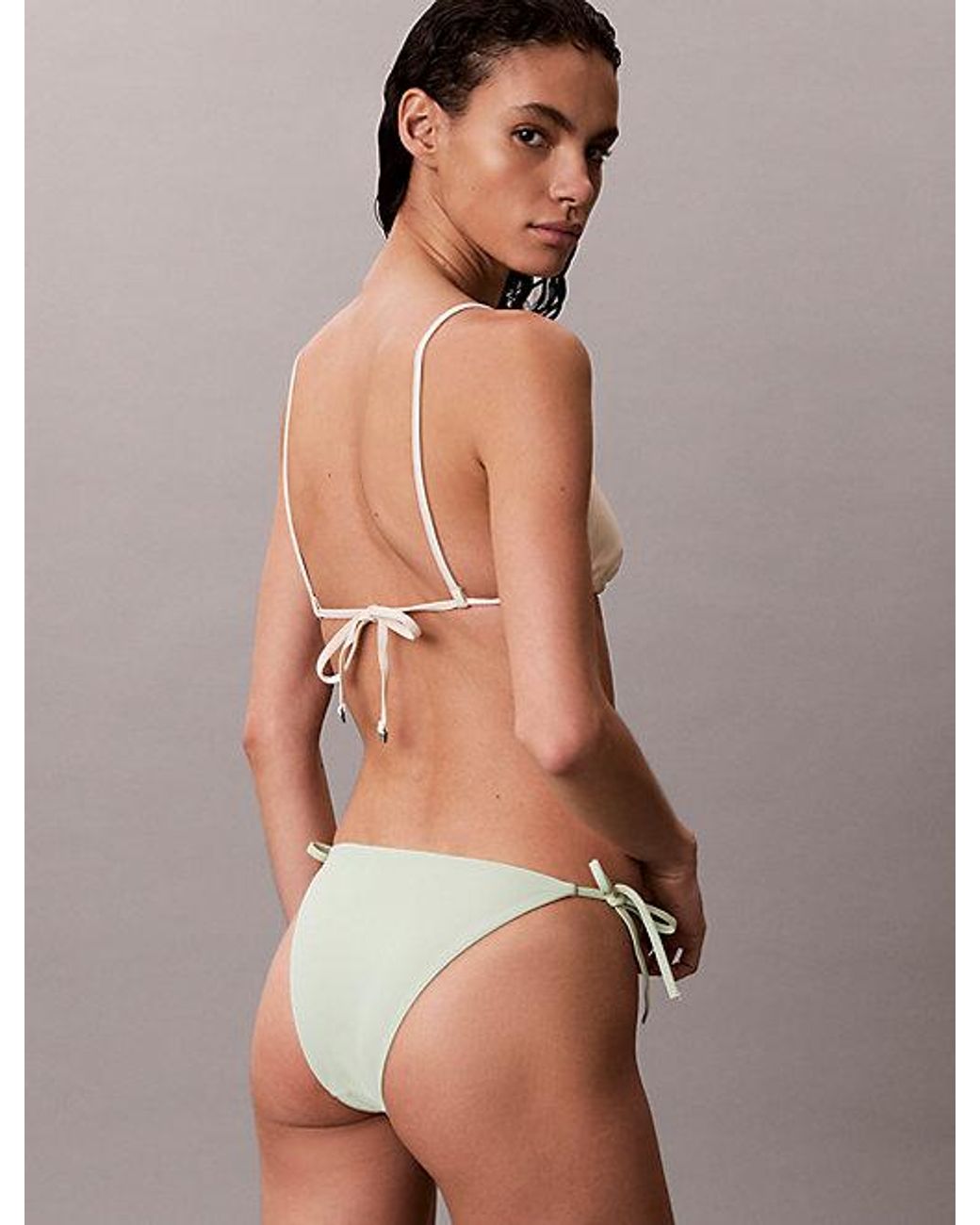 Calvin Klein Green Tie Side Bikini Bottoms Intense Power