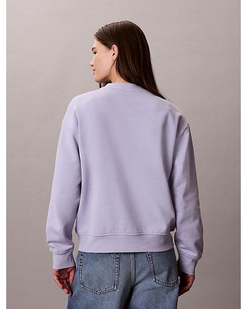 Calvin Klein Blue Jeans French Terry Monologo Crewneck Sweatshirt
