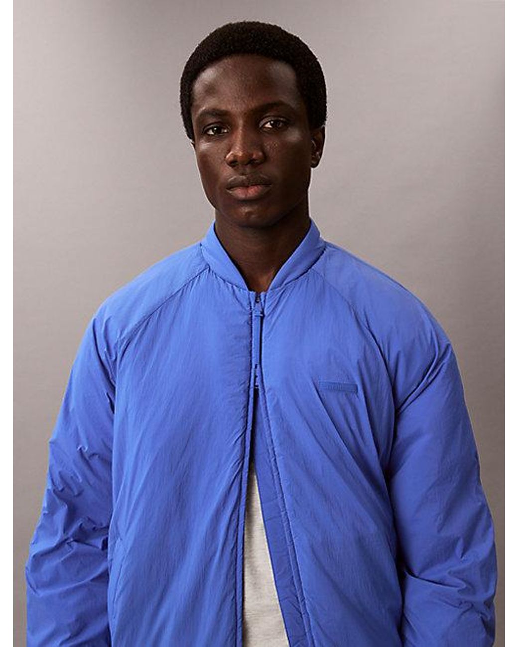 Calvin Klein Blue Sport Commuter Bomber Jacket for men