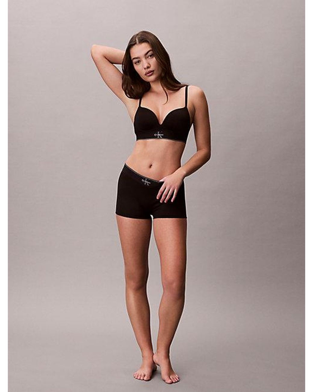 Calvin Klein Black Boy Shorts Icon Microfibre Stretch Graphic