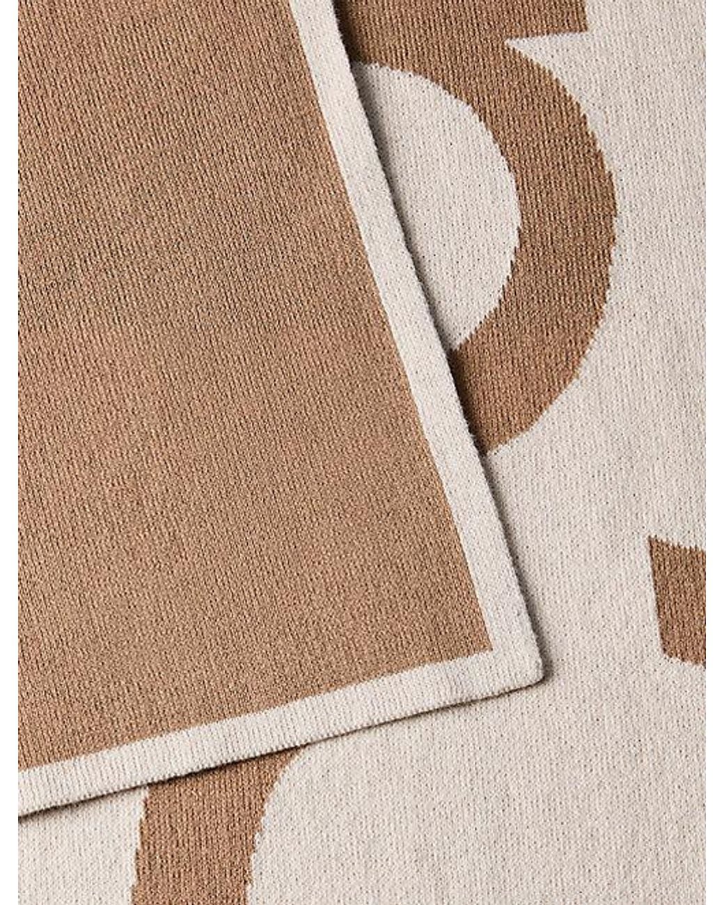 Calvin Klein Natural Cotton Jacquard Knit Logo Scarf