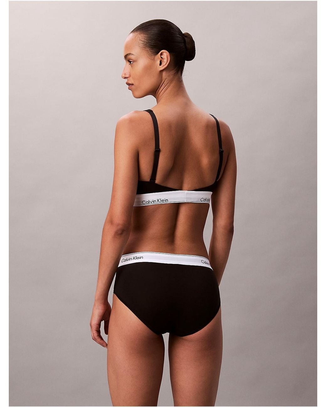 Calvin Klein Black Lightly Lined Bralette Icon Cotton Modal