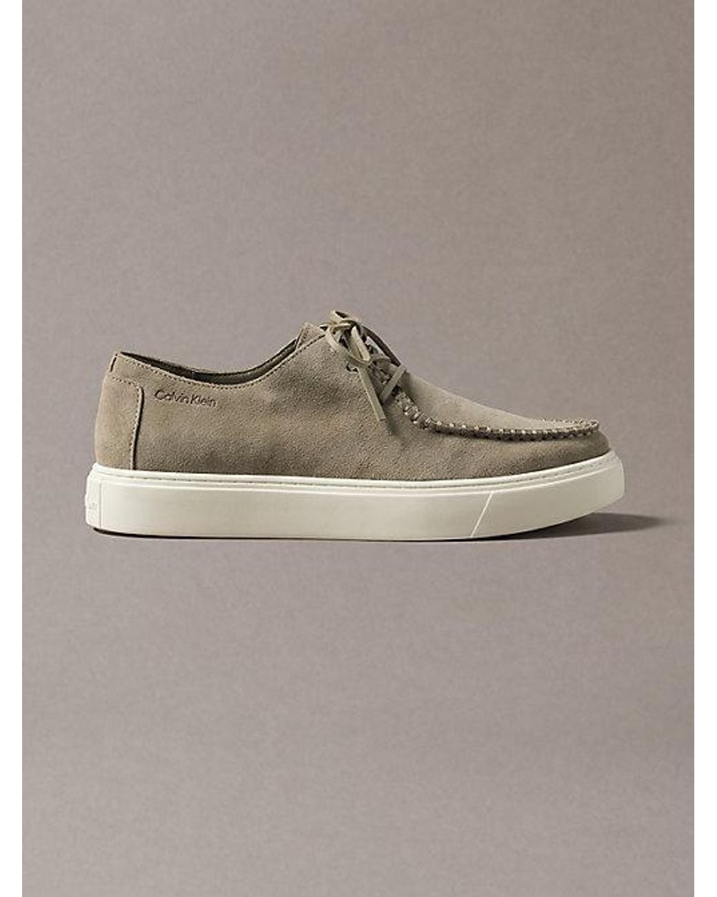 Calvin Klein Gray Suede Hybrid Derby Shoes for men