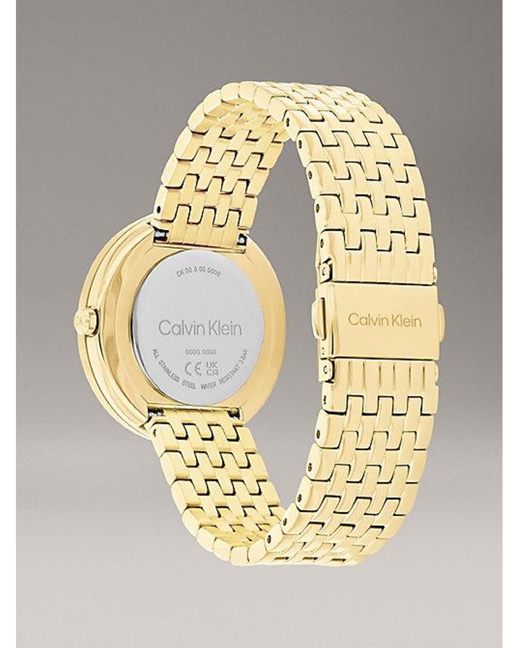 Calvin Klein Metallic Twisted Bezel Bracelet Watch