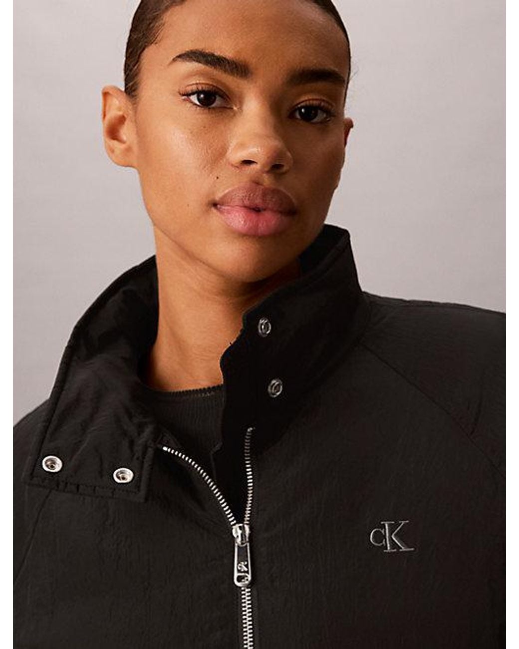 Calvin Klein Brown Jeans Short Padded Bomber Jacket