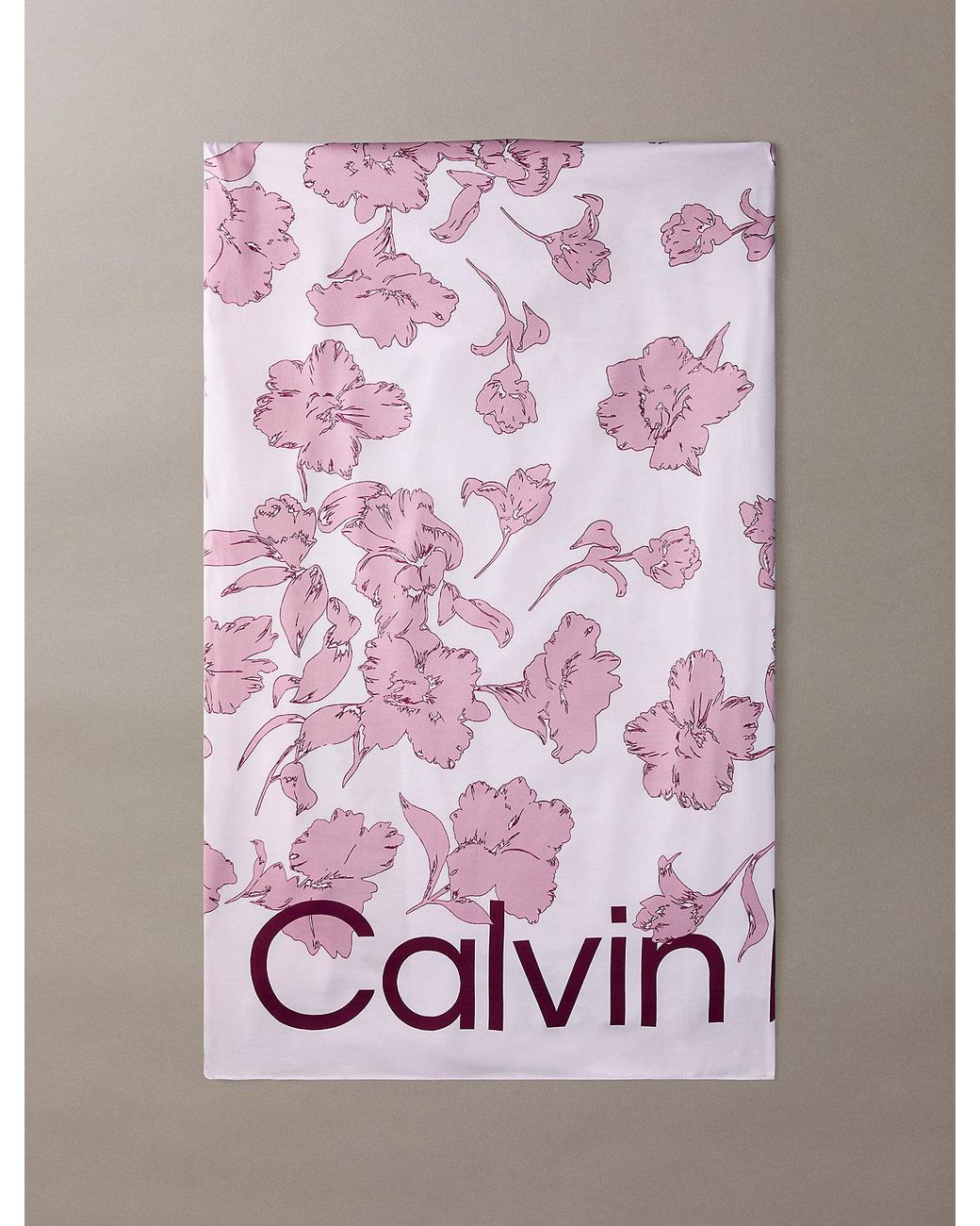 Sciarpa Quadrata Con Logo Floreale di Calvin Klein in Gray