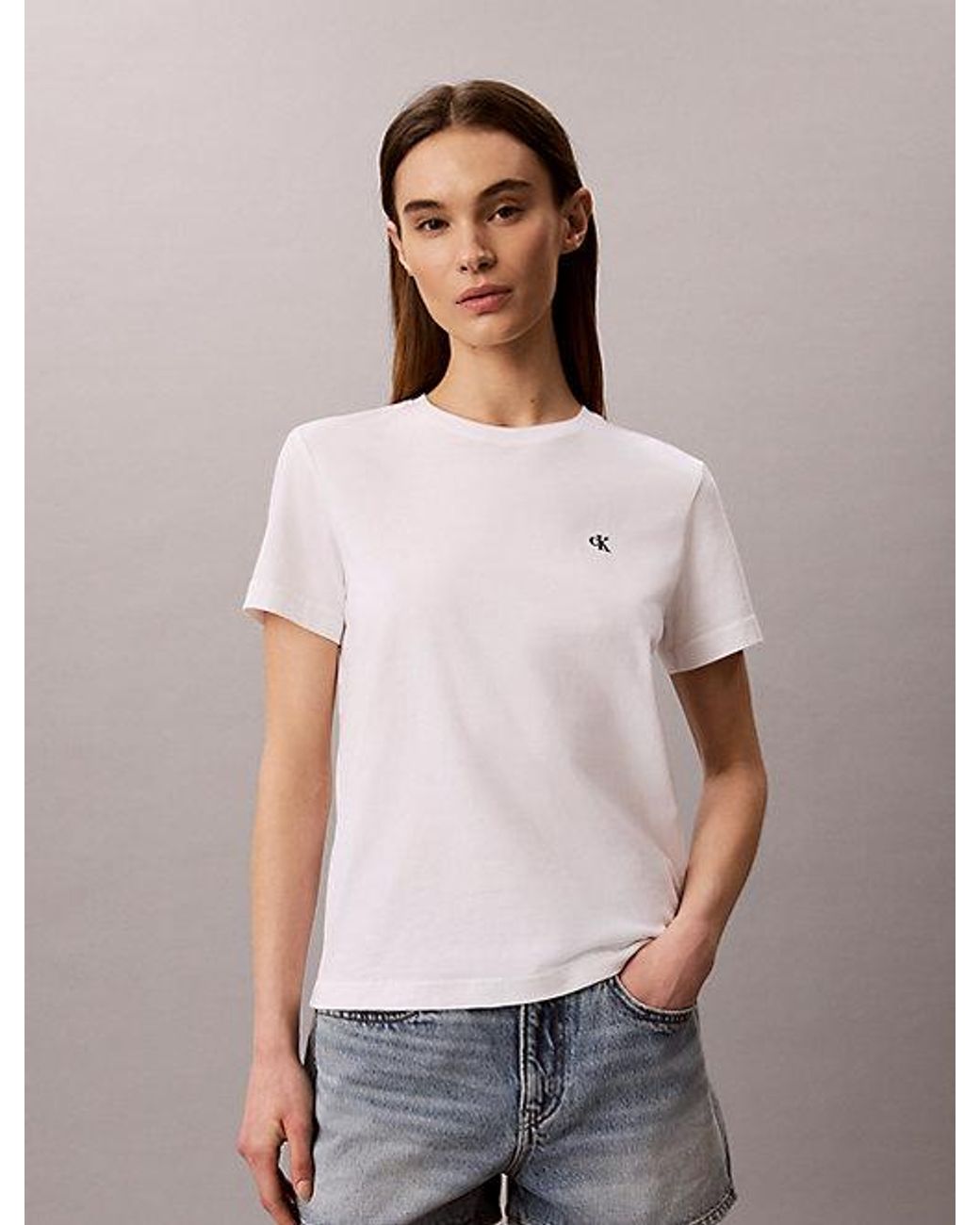 Calvin Klein Gray Jeans Monogram T-Shirt