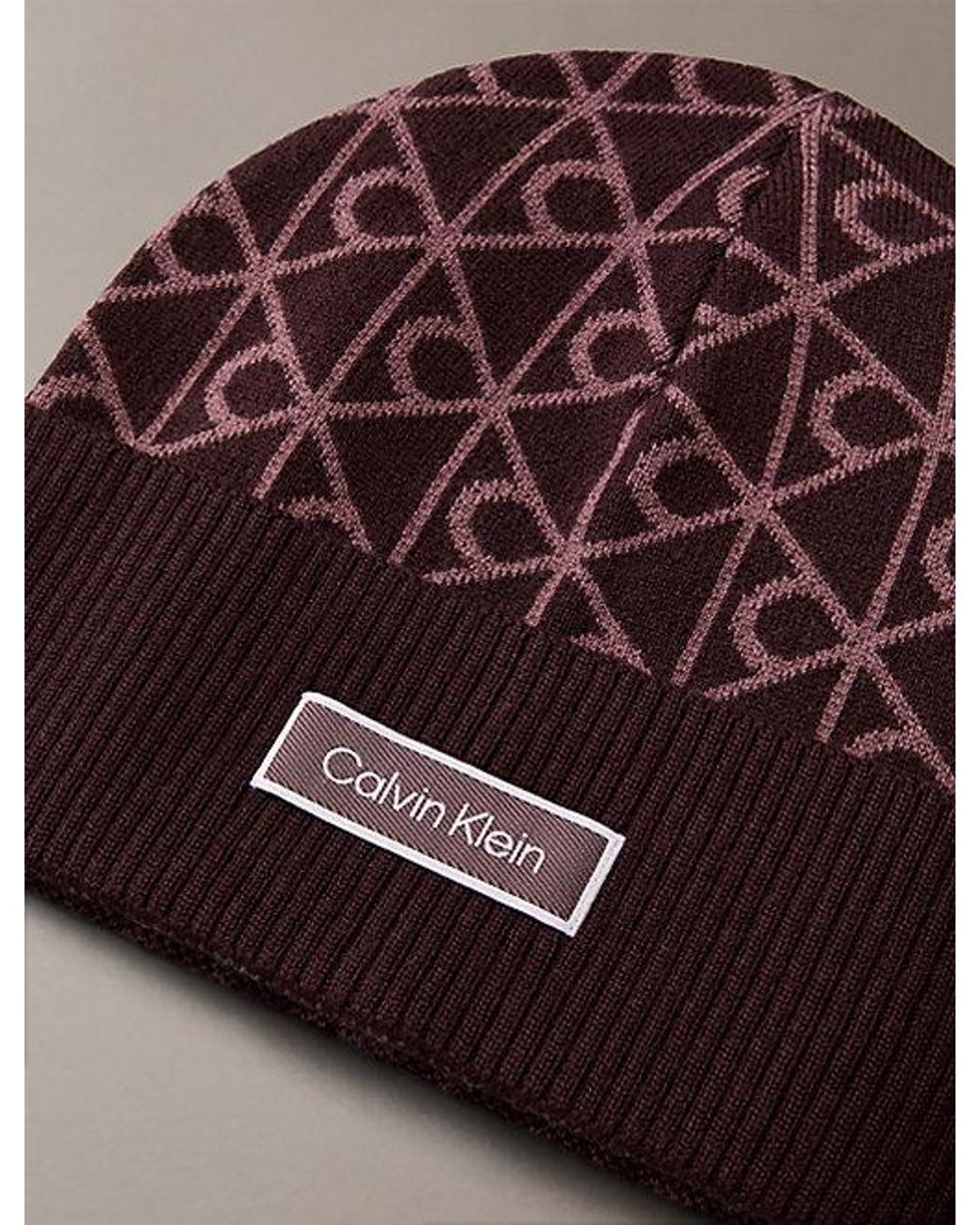 Calvin Klein Multicolor Allover Emblem Logo Wool Beanie