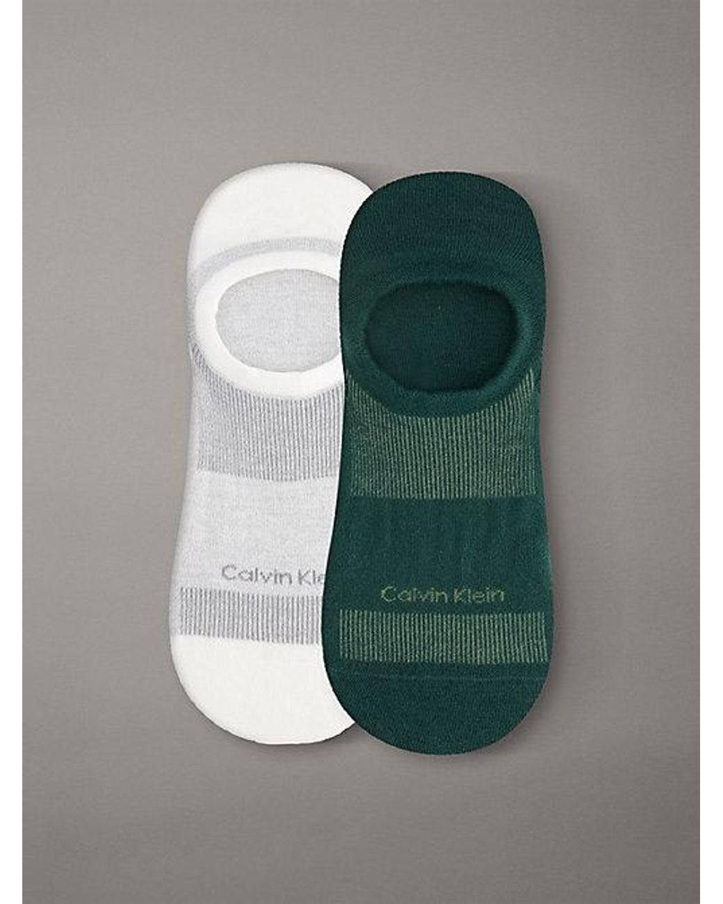 Calvin Klein Green 2 Pack Moisture-Wicking Invisible Socks for men
