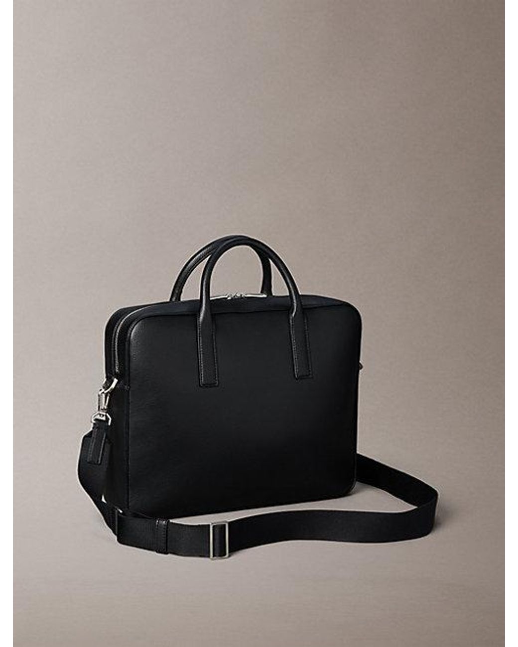 Calvin Klein Black Micro Pebble Commuter Laptop Bag for men