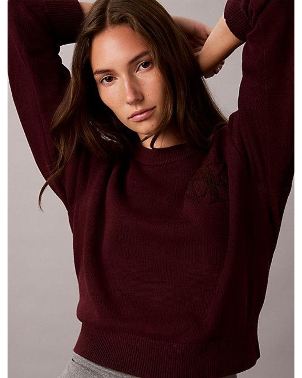 Calvin Klein Blue Jeans Cotton Knit Monogram Jumper