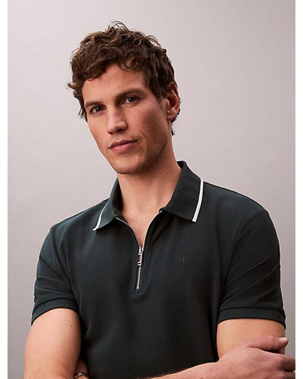 Calvin Klein Blue Cotton Piqué Polo Shirt for men