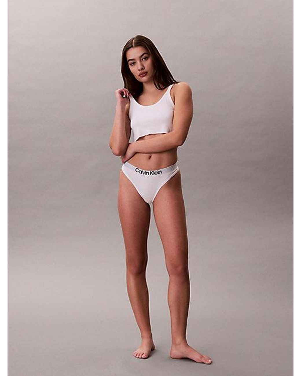 Calvin Klein Brown Thong Extra Soft Cotton Stretch