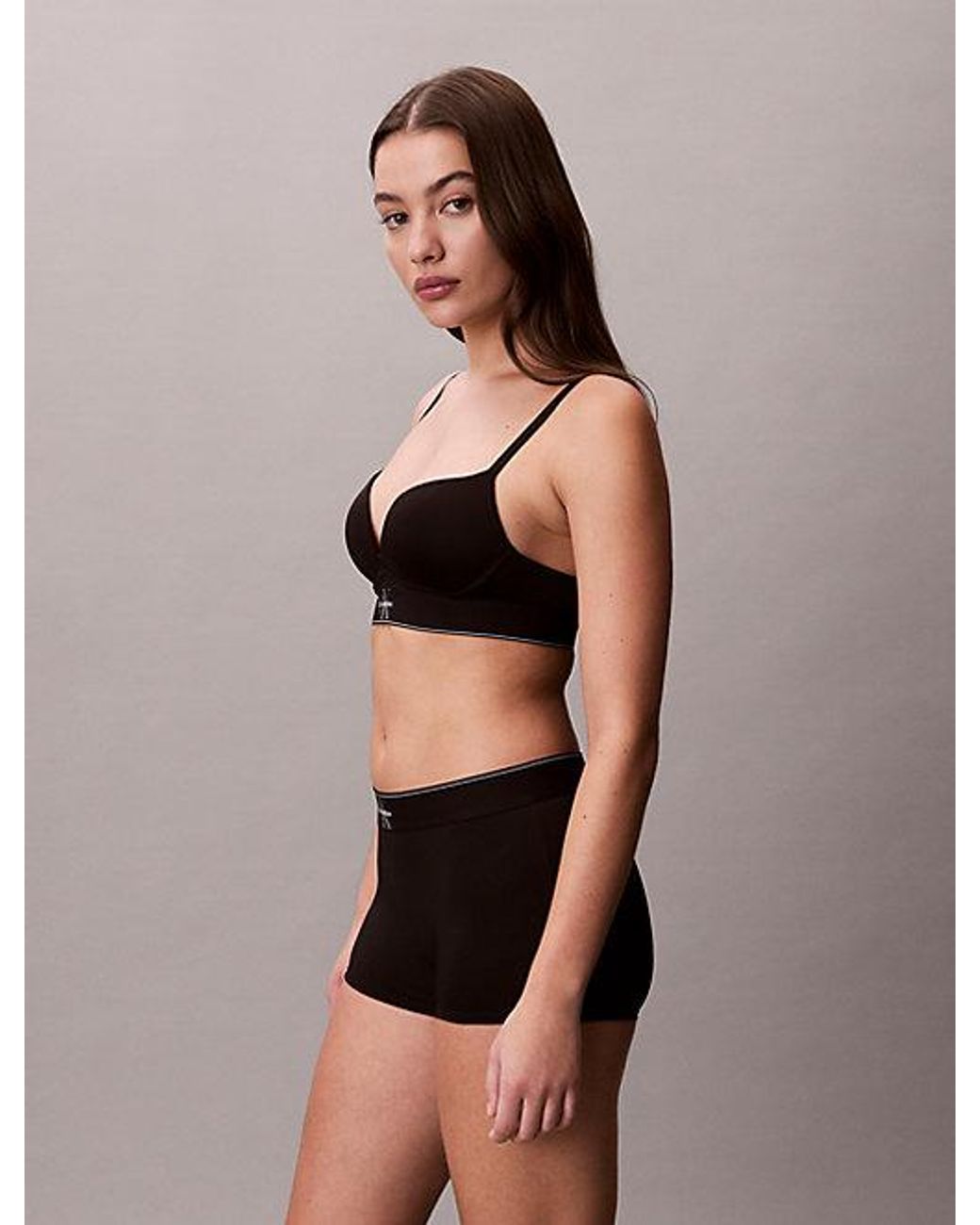 Calvin Klein Black Boy Shorts Icon Microfibre Stretch Graphic