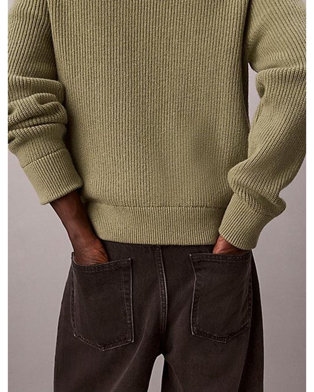 Calvin Klein Multicolor Jeans Relaxed Wool Cotton Zip Cardigan for men