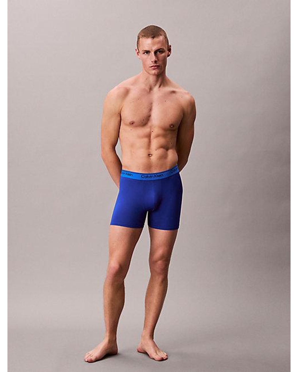 Calvin Klein 3-Pack Boxer Briefs in het Blue voor heren