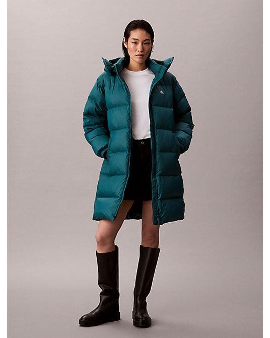 Calvin Klein Green Jeans Hooded Down Puffer Coat